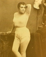 Adah Menken in her famous pink bodystocking. Click to enlarge.