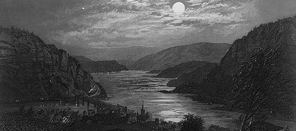 Under cover of darkness 1,600 Union cavalrymen escaped encirclement at Harpers Ferry, Virginia (now West Virginia). Harpers Ferry by Moonlight, Library of Congress