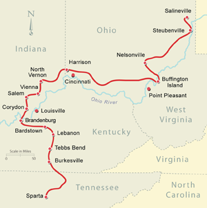 Brig. Gen. John Hunt Morgan's 1863 raid into Union occupied territory began in Sparta, Tenn., and ended in Salineville, Ohio. Map by George Skoch.