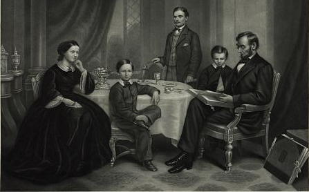 The Lincoln family in happier times: Mary, Willie, Robert, Tad and Abe, 1861 / Library of Congress