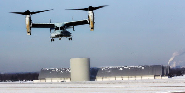 The Air Force's oldest CV-22 arrives at its new home in December 2013. [Image: U.S. Air Force] 