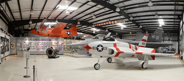 The first X-4 Bantam, shown in the foreground, is the newest addition at the museum, which is planning a move to bigger quarters. U.S. Air Force photo
