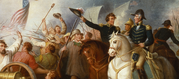 Detail from "Battle of New Orleans," by Dennis Malone Carter, part of the new exhibit on the War of 1812 at the National Portrait Gallery in Washington, D.C.