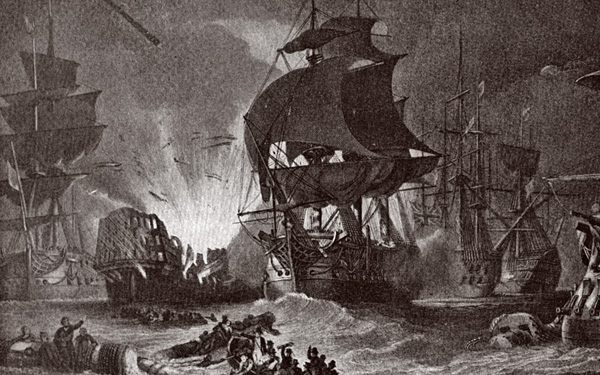 The British and the French clash in the Battle of the Nile, 1798. (clipart.com)