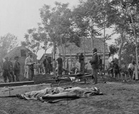 Burying Union dead after the Battle of Fredericksburg. Library of Congress