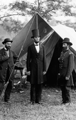Lincoln at Antietam. (Alexander Gardner/Library of Congress)