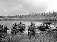 U.S. Army 5th Cavalry goes ashore on Negros Island. Click to enlarge