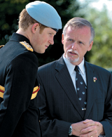 Arlington's Executive Director Patrick Hallinan speaks with Britain's Prince Harry during the latter's 2013 visit. (Photo by Sergeant Laura Buchta/U.S. Army)