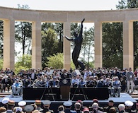 Pres. Barack Obama speaking at the D-Day 70th Anniversary commemoration, Normandy. Click to Enlarge. ABMC photo