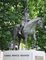 Thomas Francis Meagher monument in his birthplace of Waterford, Ireland; click to enlarge. Photo, Gerald D. Swick