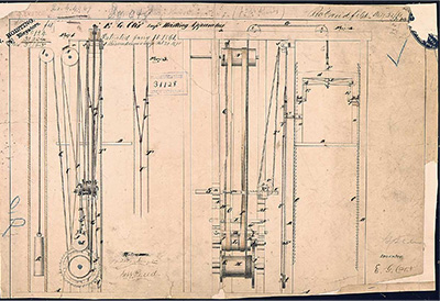 Otis' hoisting apparatus patent. (National Archives)